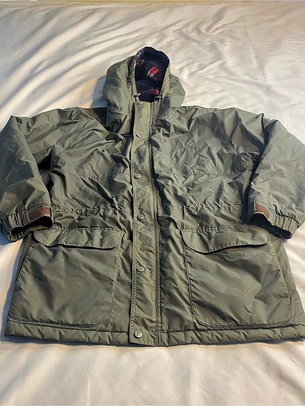 Mens Cottage Essentials Utility Hooded Jacket in Green Size Medium Size M